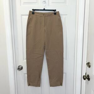 L.L. Bean Womens Dark Khaki Outdoor Hiking Stretch Fitted Capris Size 8 reg